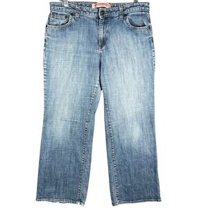 Gap Essential Fit Jeans Womens 33Blue Medium Wash Straight Leg Mid Rise